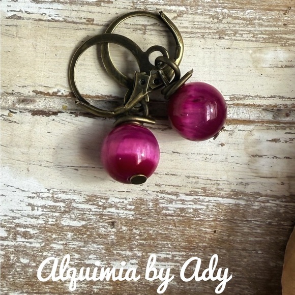 Alquimia Earrings Minimalist Design Tiger eye - Picture 1 of 1